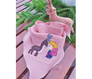 Stickserie - Fee liebt Reh Fransenappli